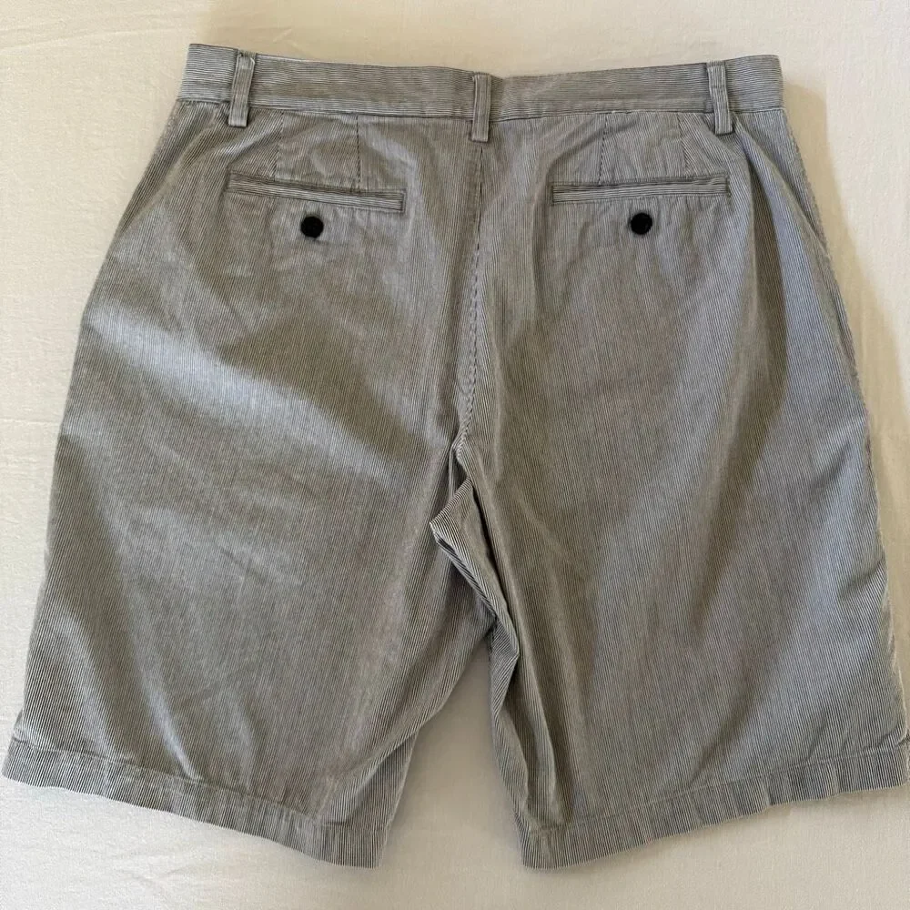 Banana Republic Striped Shorts | Mens 34 | Blue White Stripes | Cotton Flat Fron